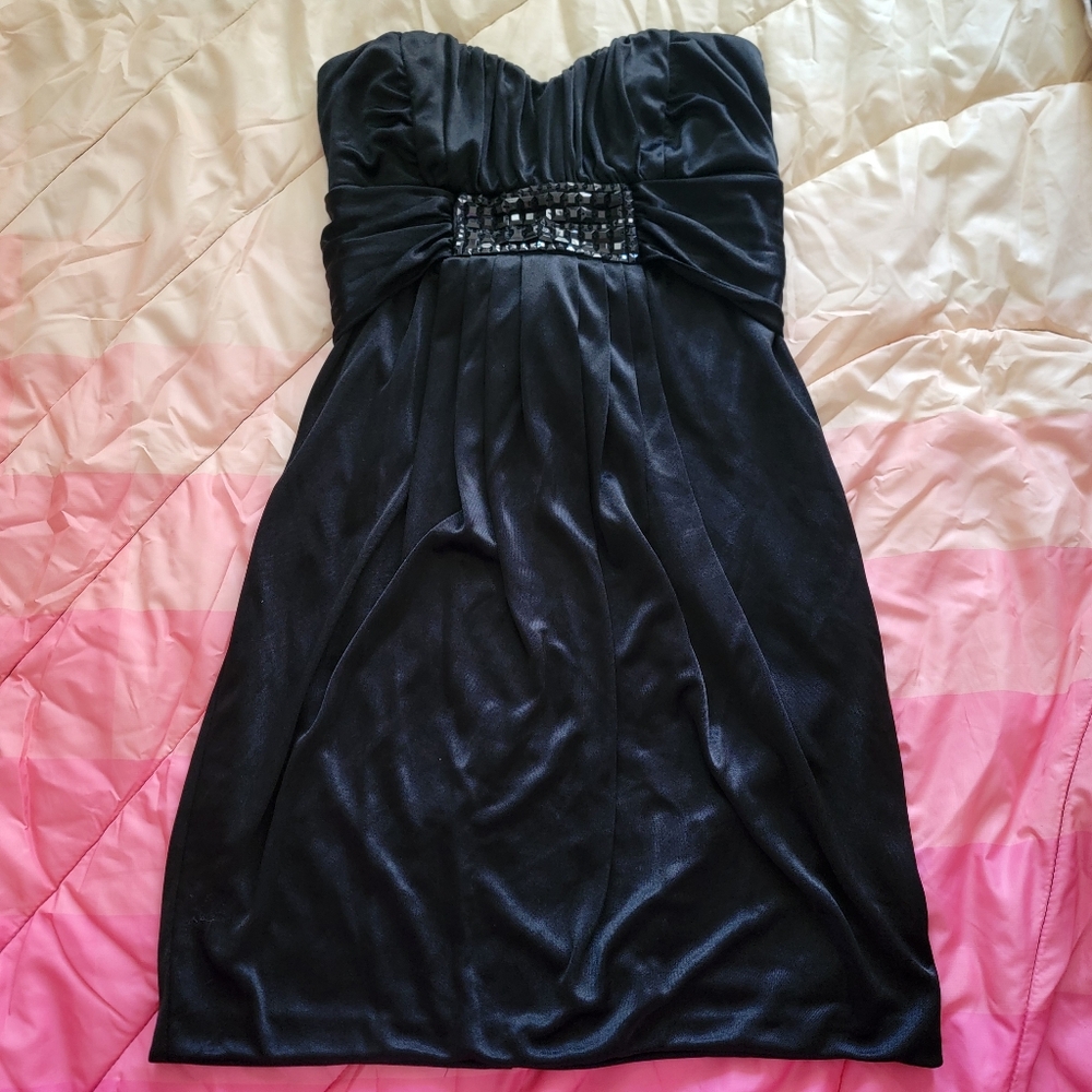 Windsor Black Dress with Embellished Waist